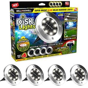 Luxury Disco Lights by Bell + Howell Super Bright 8-LED Outdoor Lighting Auto On